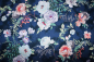 Preview: Designer-Baumwollstoff GARDEN ROSES navy (10 cm)